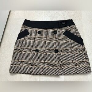 Karen Millen Short Mini Skirt Wool checked plaid